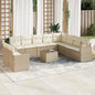 10-Tlg. Garten-Sofagarnitur Mit Kissen Poly Rattan