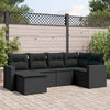 6-Tlg. Garten-Sofagarnitur Mit Kissen Poly Rattan