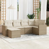 6-Tlg. Garten-Sofagarnitur Mit Kissen Poly Rattan