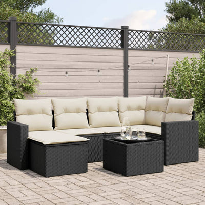 6-Tlg. Garten-Sofagarnitur Mit Kissen Poly Rattan