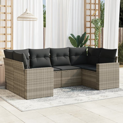 6-Tlg. Garten-Sofagarnitur Mit Kissen Poly Rattan