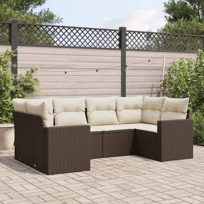 6-Tlg. Garten-Sofagarnitur Mit Kissen Poly Rattan