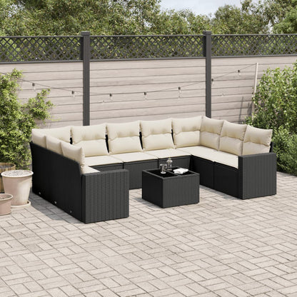 9-Tlg. Garten-Sofagarnitur Mit Kissen Poly Rattan