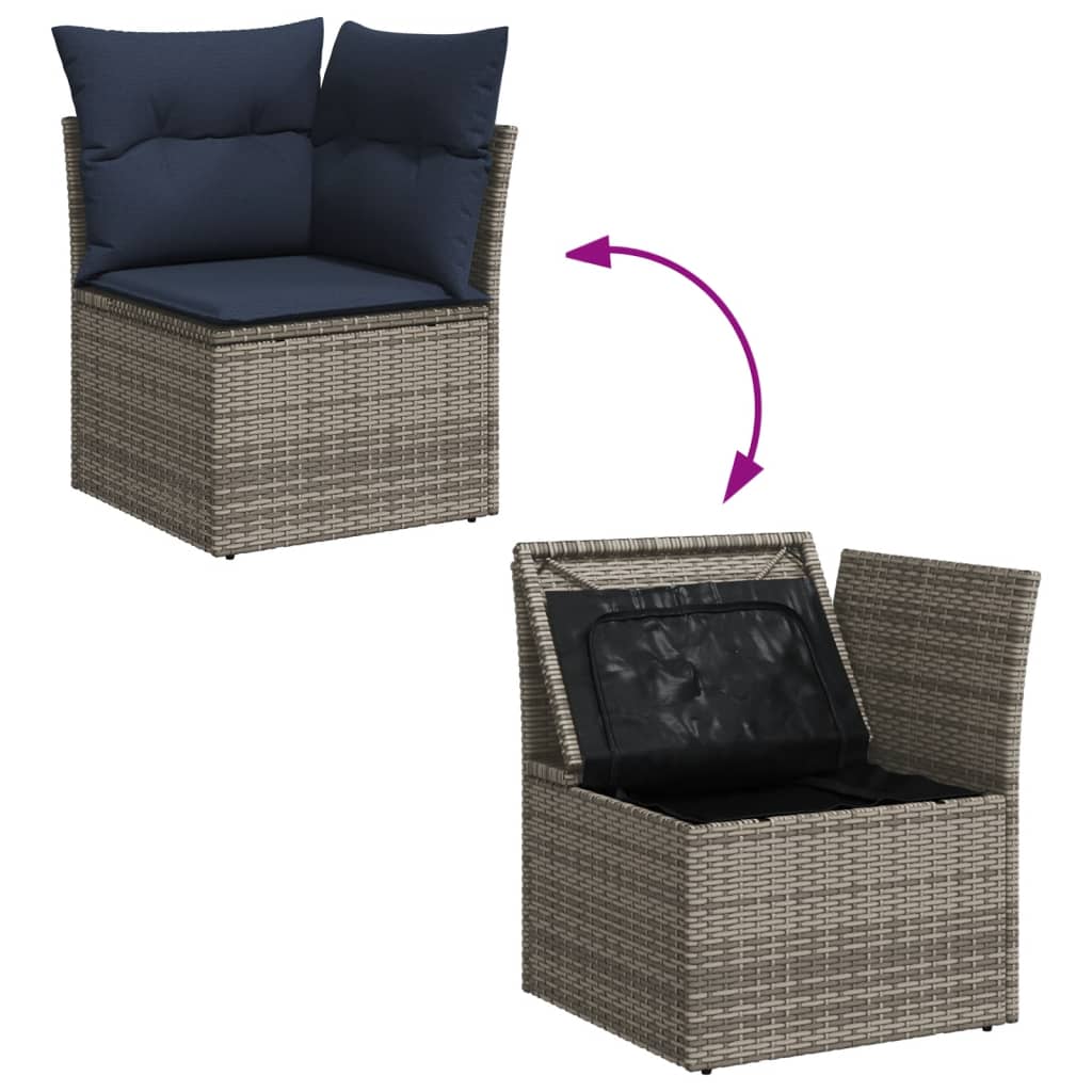 4-Tlg. Garten-Sofagarnitur Mit Kissen Poly Rattan