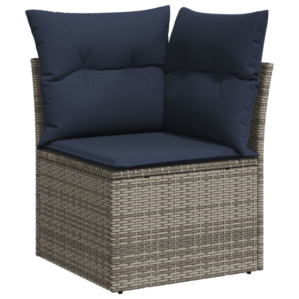 12-Tlg. Garten-Sofagarnitur mit Kissen Poly Rattan