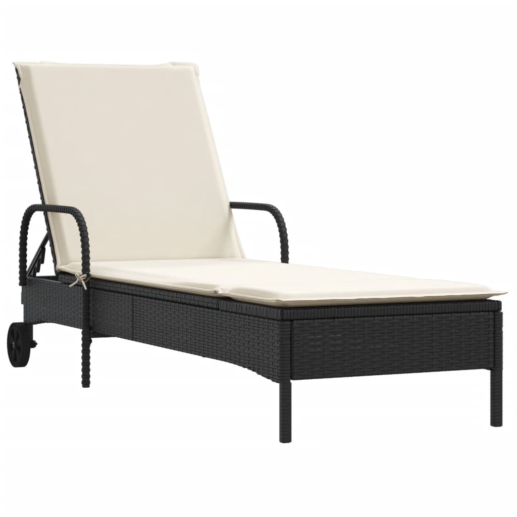 Sonnenliegen Mit Auflagen 2 Stk. Poly Rattan