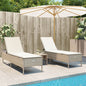 Sonnenliegen Mit Auflagen 2 Stk. Poly Rattan