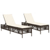 Sonnenliegen Mit Auflagen 2 Stk. Poly Rattan