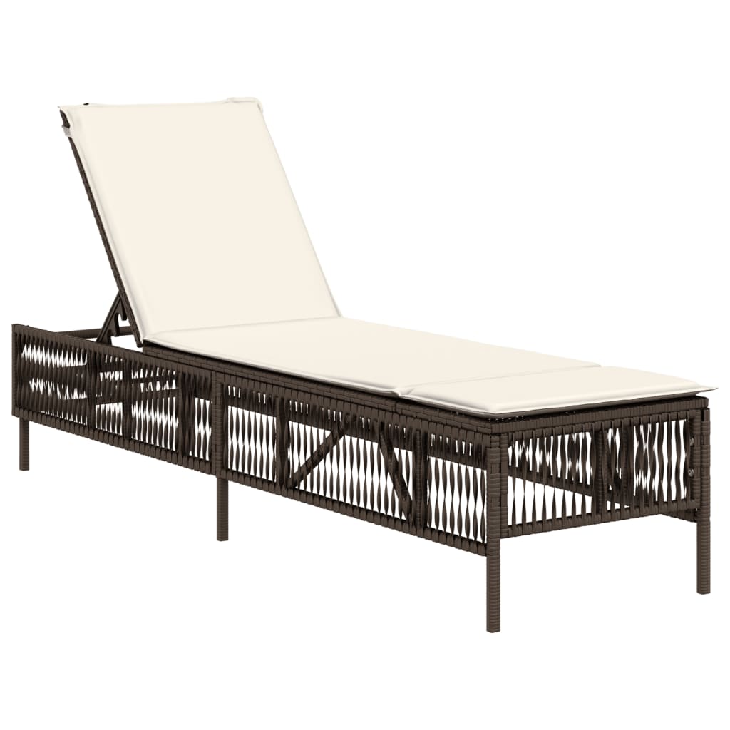 Sonnenliegen Mit Auflagen 2 Stk. Poly Rattan