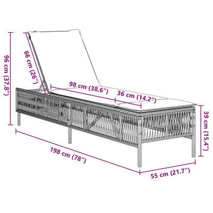 Sonnenliegen Mit Auflagen 2 Stk. Poly Rattan