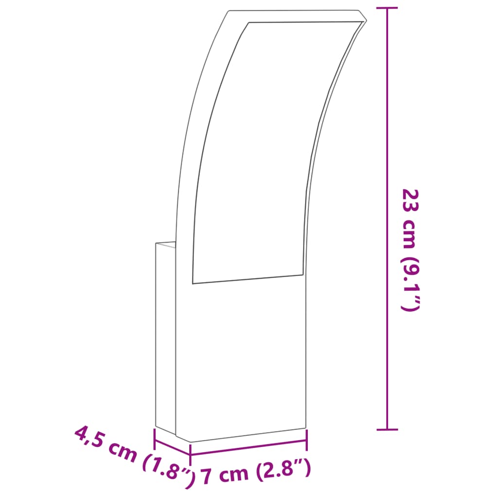 Led-Außenwandleuchten 2 Stk. Aluminiumdruckguss Schwarz