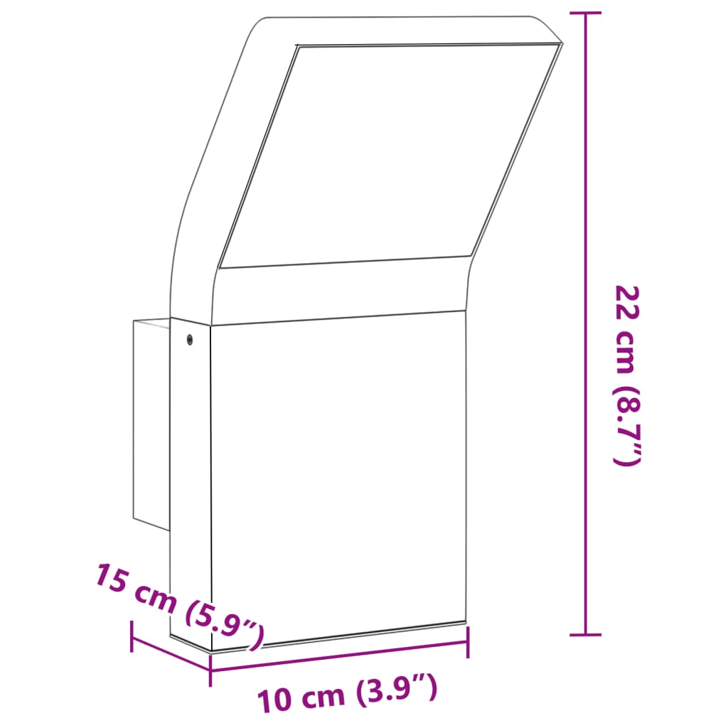 Led-Außenwandleuchte Aluminiumdruckguss Weiß