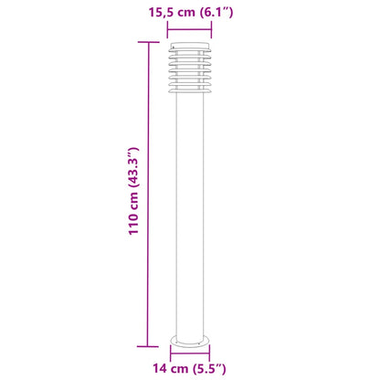 Wegeleuchte 110 Cm Edelstahl Schwarz