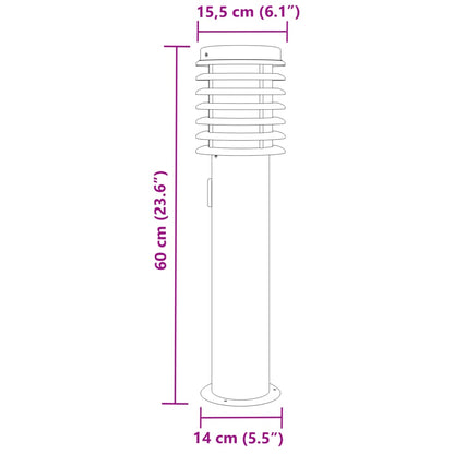 Wegeleuchten 3 Stk. N 60 Cm Edelstahl Silber