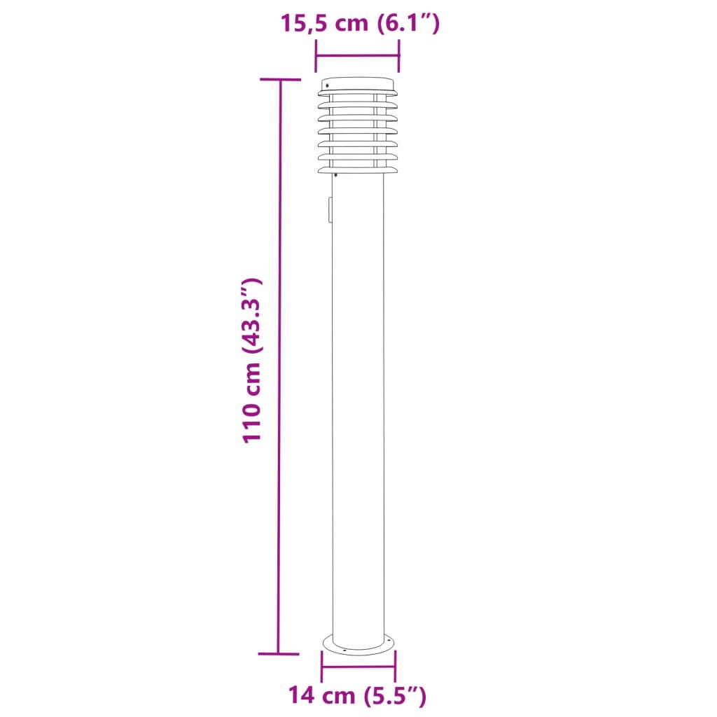 Wegeleuchte N 110 Cm Edelstahl Silber