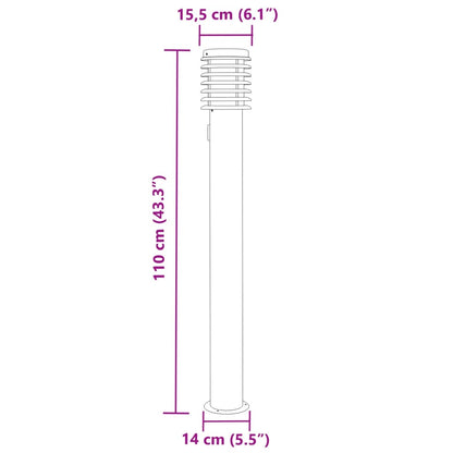 Wegeleuchte N 110 Cm Edelstahl Silber