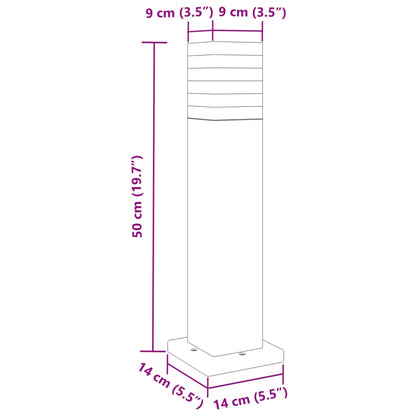 Wegeleuchten 3 Stk. Schwarz Aluminium Schwarz 50 Cm