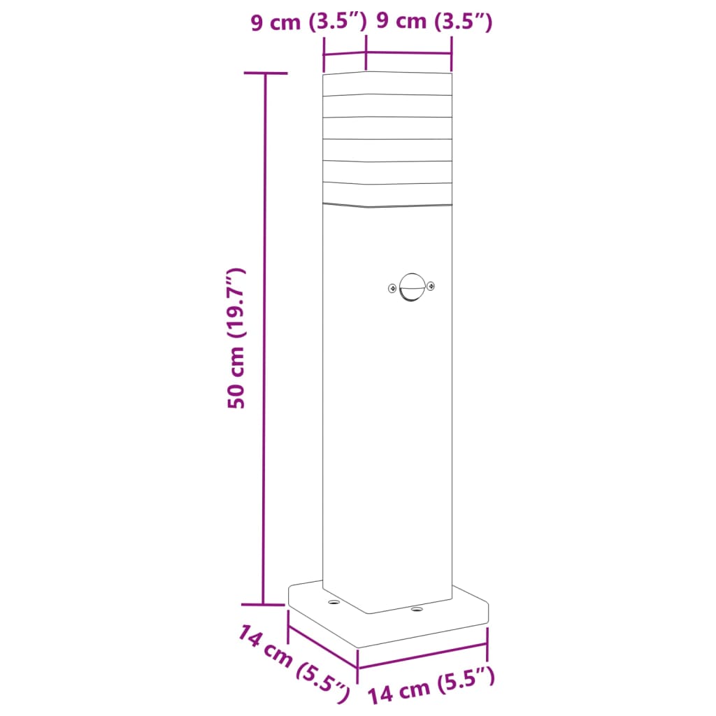 Wegeleuchte Mit Bewegungsmelder Schwarz Aluminium 50 Cm