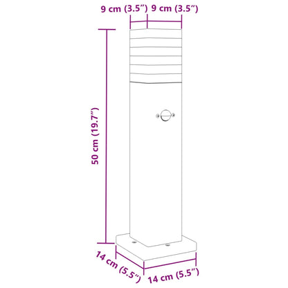 Wegeleuchte Mit Bewegungsmelder Schwarz Aluminium 50 Cm