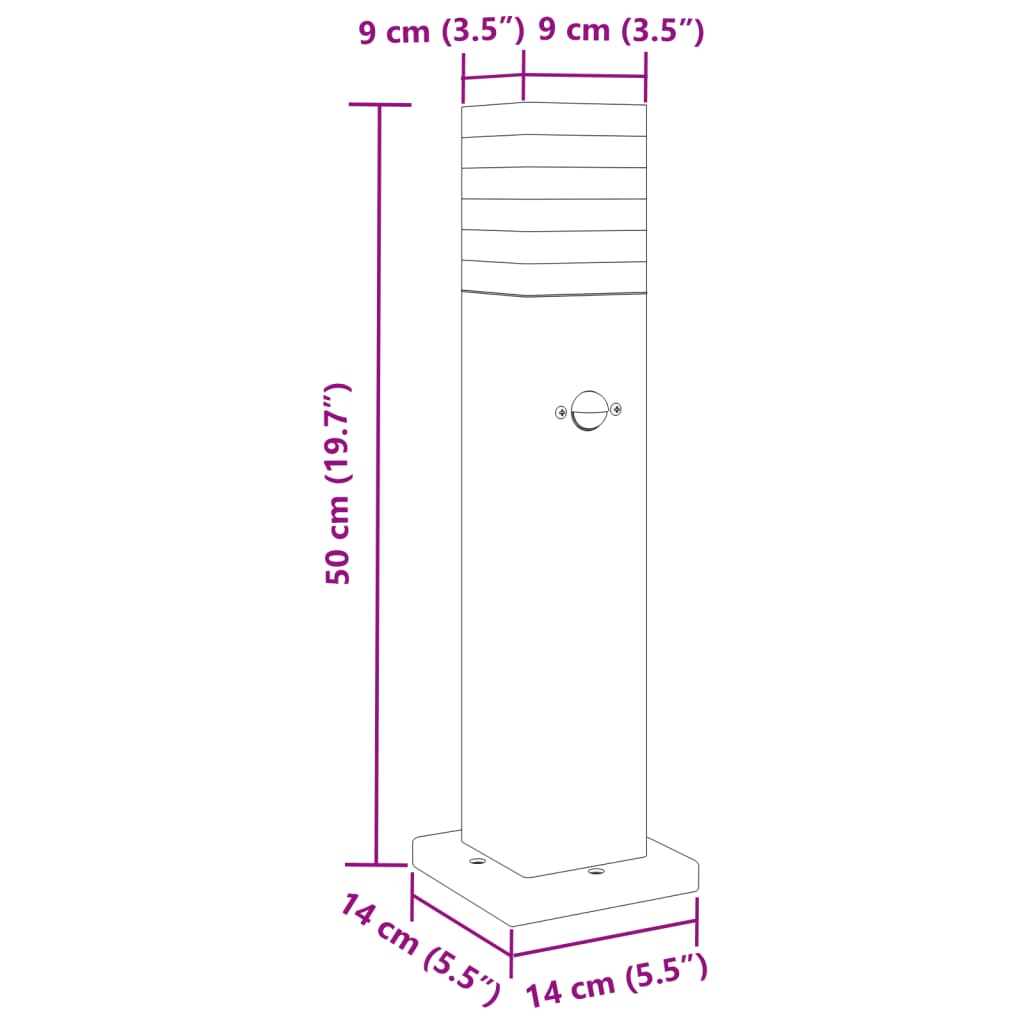 Wegeleuchten Mit Bewegungsmelder 3 Stk. Schwarz Aluminium 50 Cm