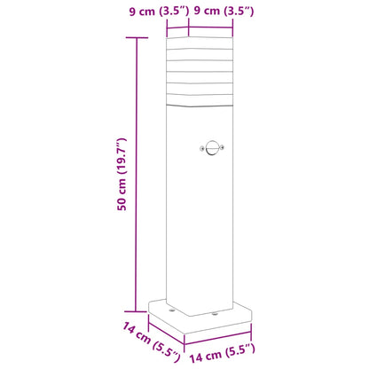 Wegeleuchten Mit Bewegungsmelder 3 Stk. Schwarz Aluminium 50 Cm