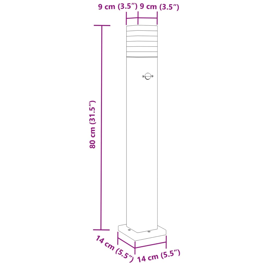 Wegeleuchte Mit Bewegungsmelder Schwarz Aluminium 80 Cm