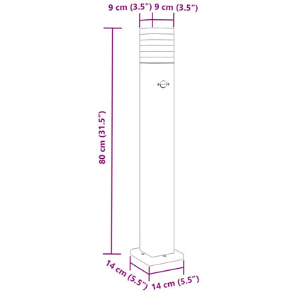 Wegeleuchte Mit Bewegungsmelder Schwarz Aluminium 80 Cm