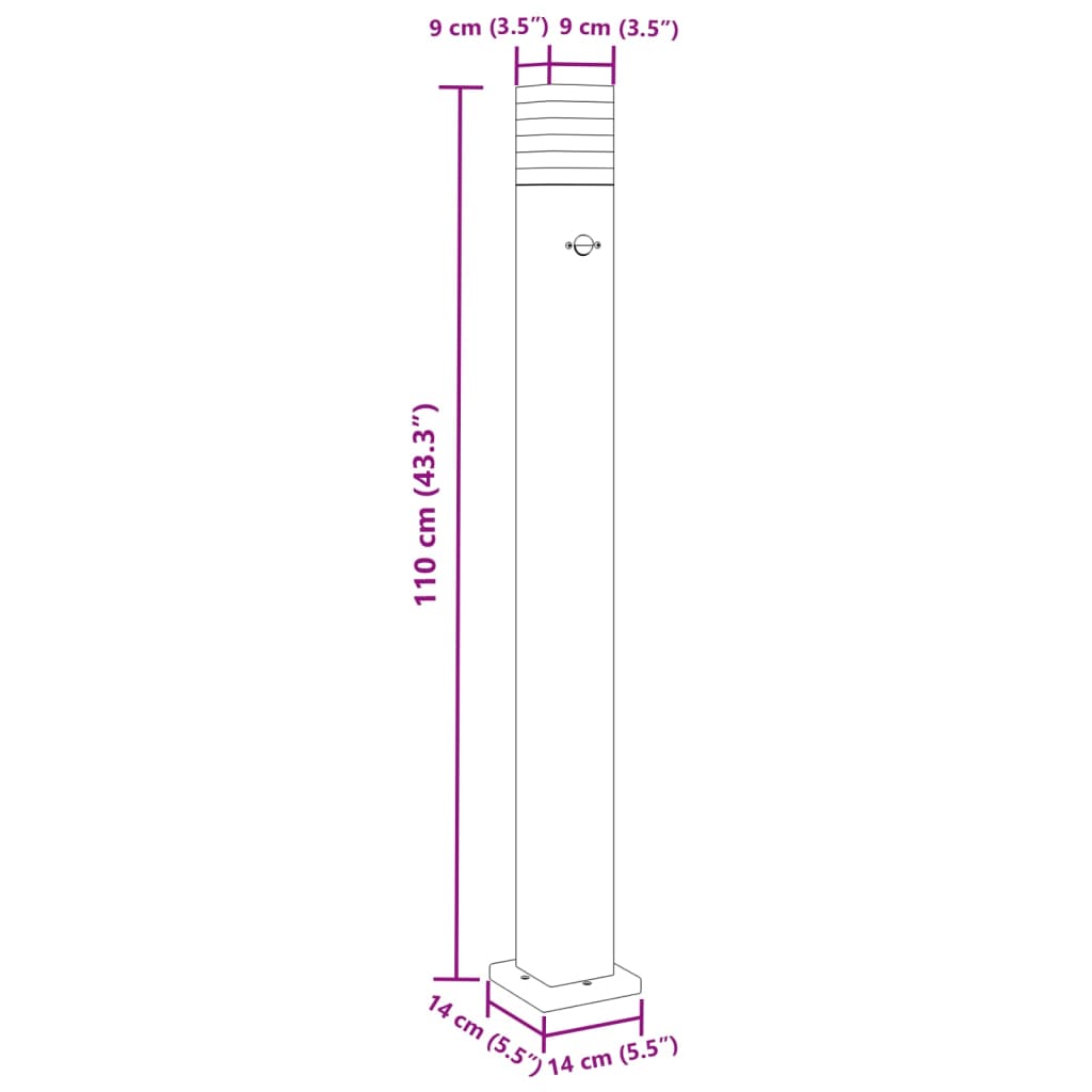 Wegeleuchte Mit Bewegungsmelder Schwarz Aluminium 110 Cm