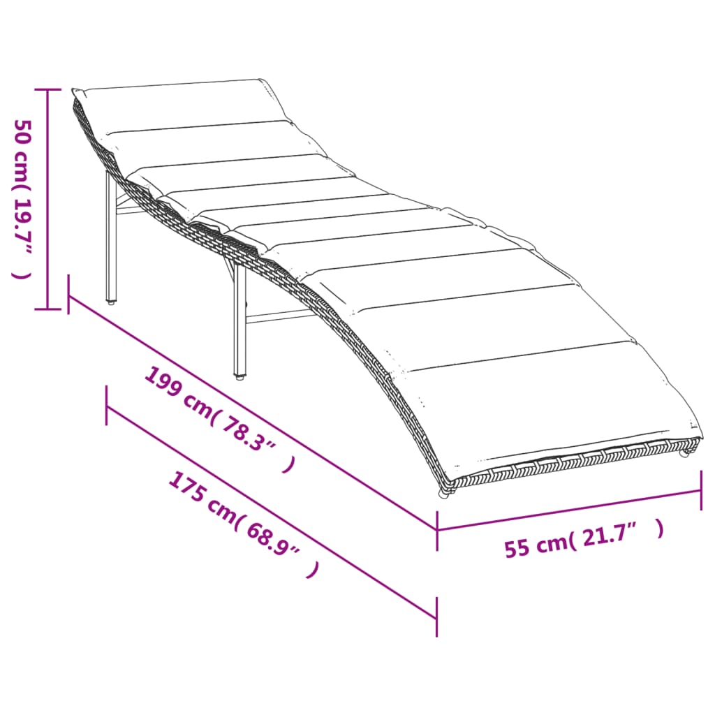 Sonnenliegen 2 Stk. Mit Auflagen Beige Poly Rattan