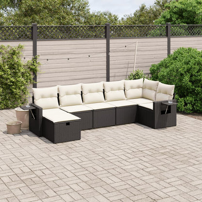 8-Tlg. Garten-Sofagarnitur Mit Kissen Beige Poly Rattan