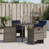 Gartenstühle Mit Kissen 4 Stk. Grau Poly Rattan