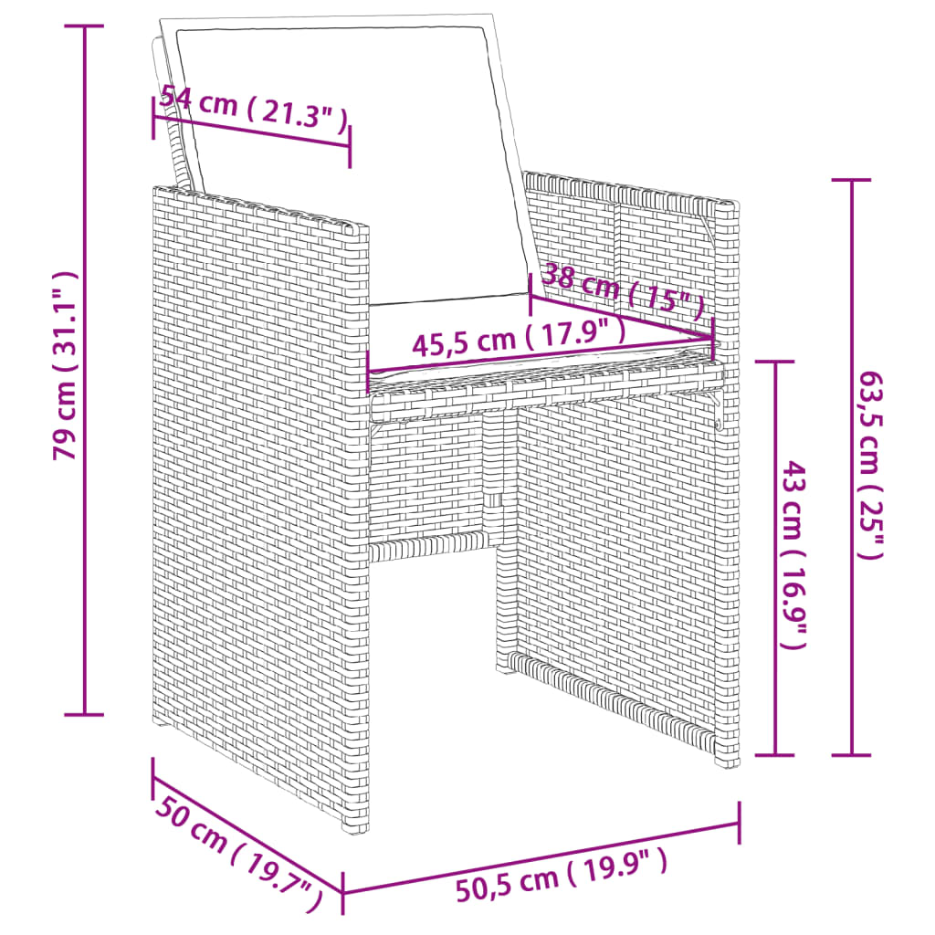 Gartenstühle Mit Kissen 4 Stk. Grau Poly Rattan