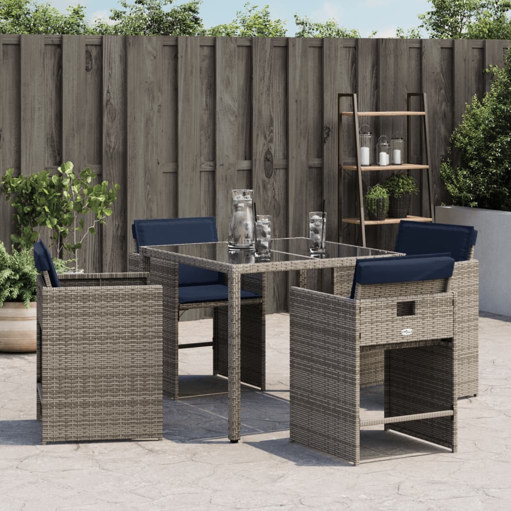 Gartenstühle Mit Kissen 4 Stk. Grau Poly Rattan