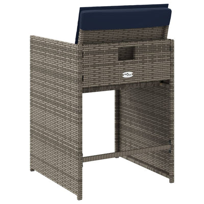 Gartenstühle Mit Kissen 4 Stk. Grau Poly Rattan