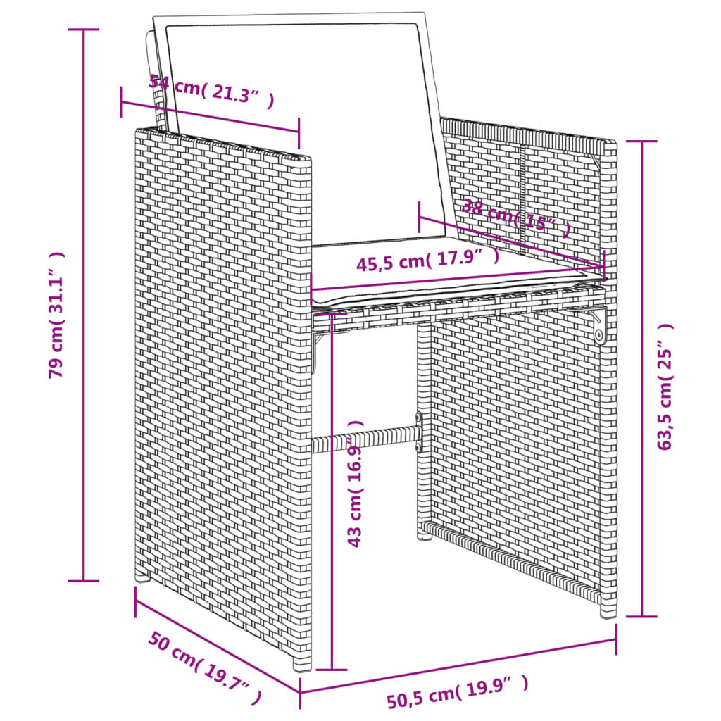 Gartenstühle Mit Kissen 4 Stk. Grau Poly Rattan