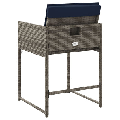 Gartenstühle Mit Kissen 4 Stk. Grau Poly Rattan