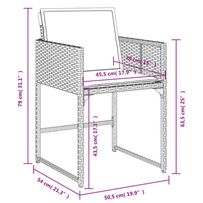 Gartenstühle Mit Kissen 4 Stk. Grau Poly Rattan