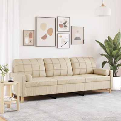 3-Sitzer-Sofa Mit Zierkissen Stoff