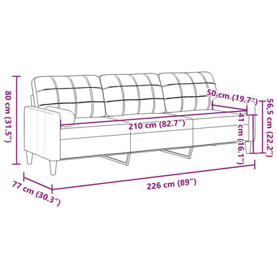 3-Sitzer-Sofa Mit Zierkissen Stoff