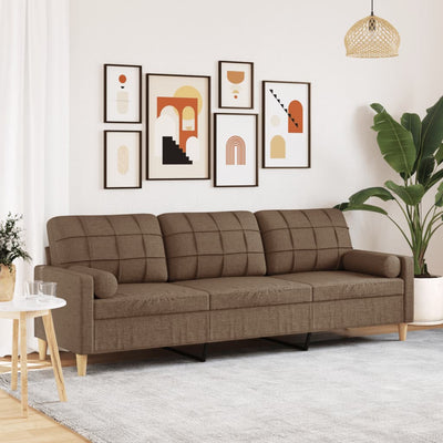 3-Sitzer-Sofa Mit Zierkissen Stoff