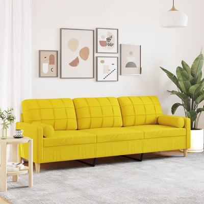 3-Sitzer-Sofa Mit Zierkissen Stoff