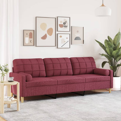 3-Sitzer-Sofa Mit Zierkissen Stoff