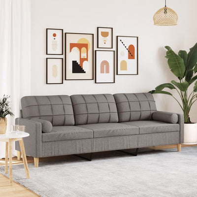 3-Sitzer-Sofa Mit Zierkissen Stoff