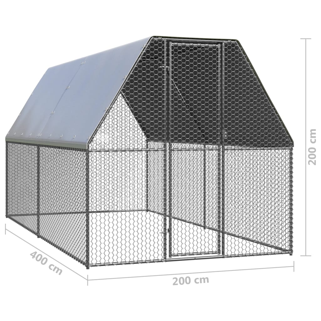 Hühnerkäfig 2X4X2 M Verzinkter Stahl