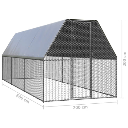 Hühnerkäfig 2X6X2 M Verzinkter Stahl