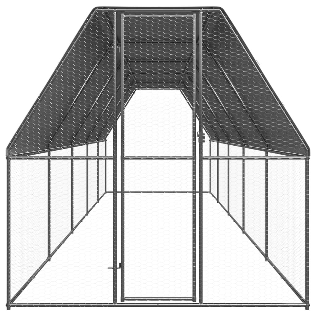 Hühnerkäfig 2X10X2 M Verzinkter Stahl