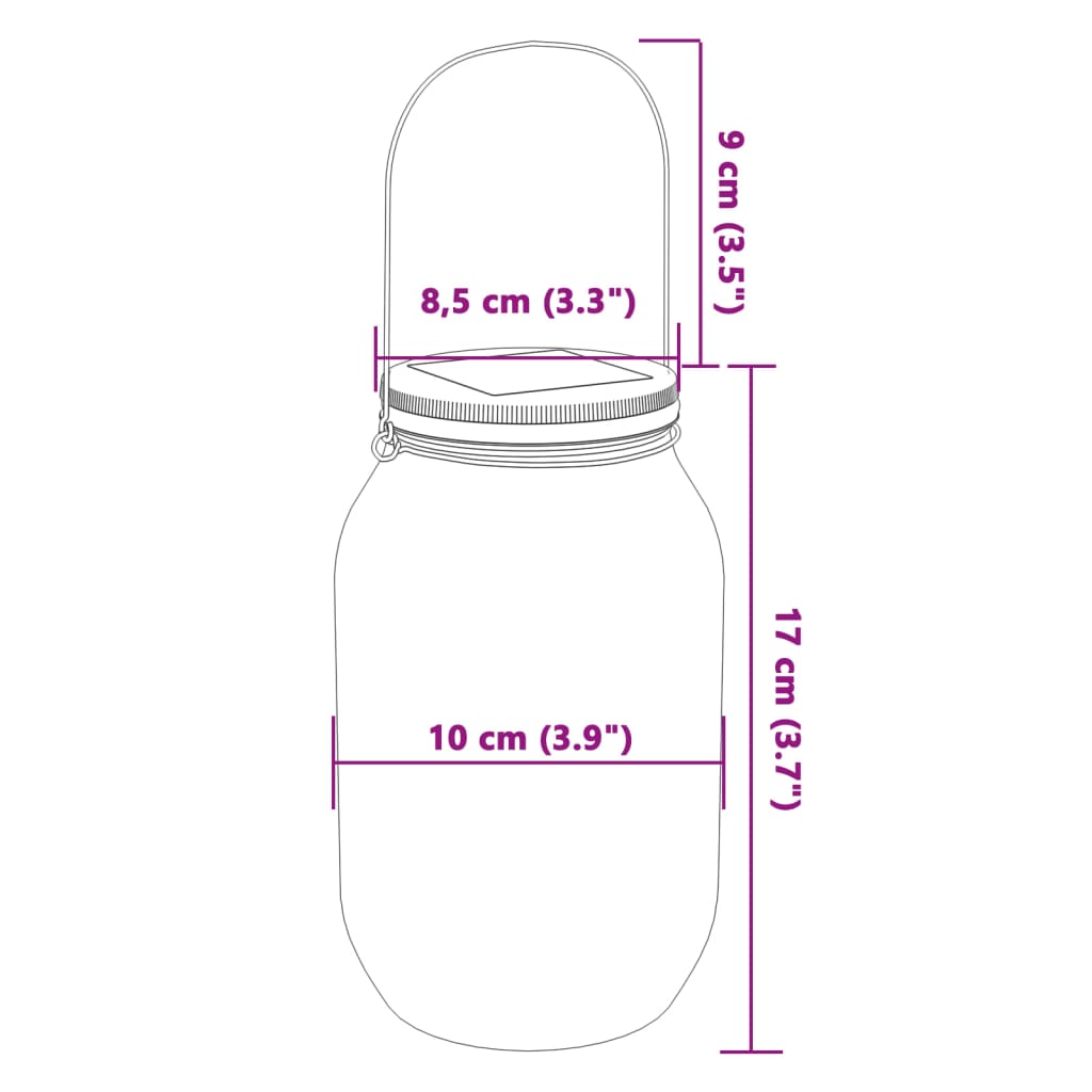 Solarleuchten Einmachglas-Design 12 Stk. Warmweiß