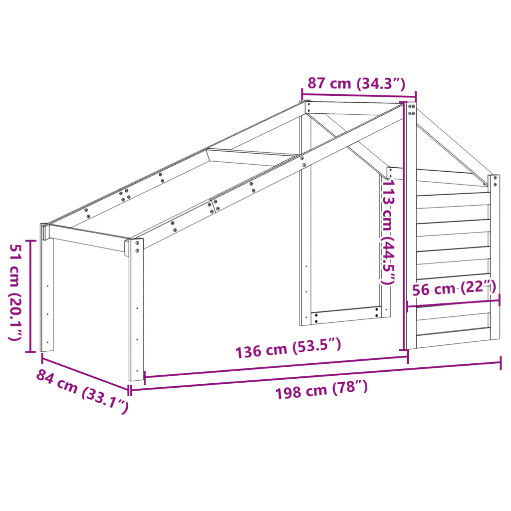 Dach Für Kinderbett Massivholz Kiefer