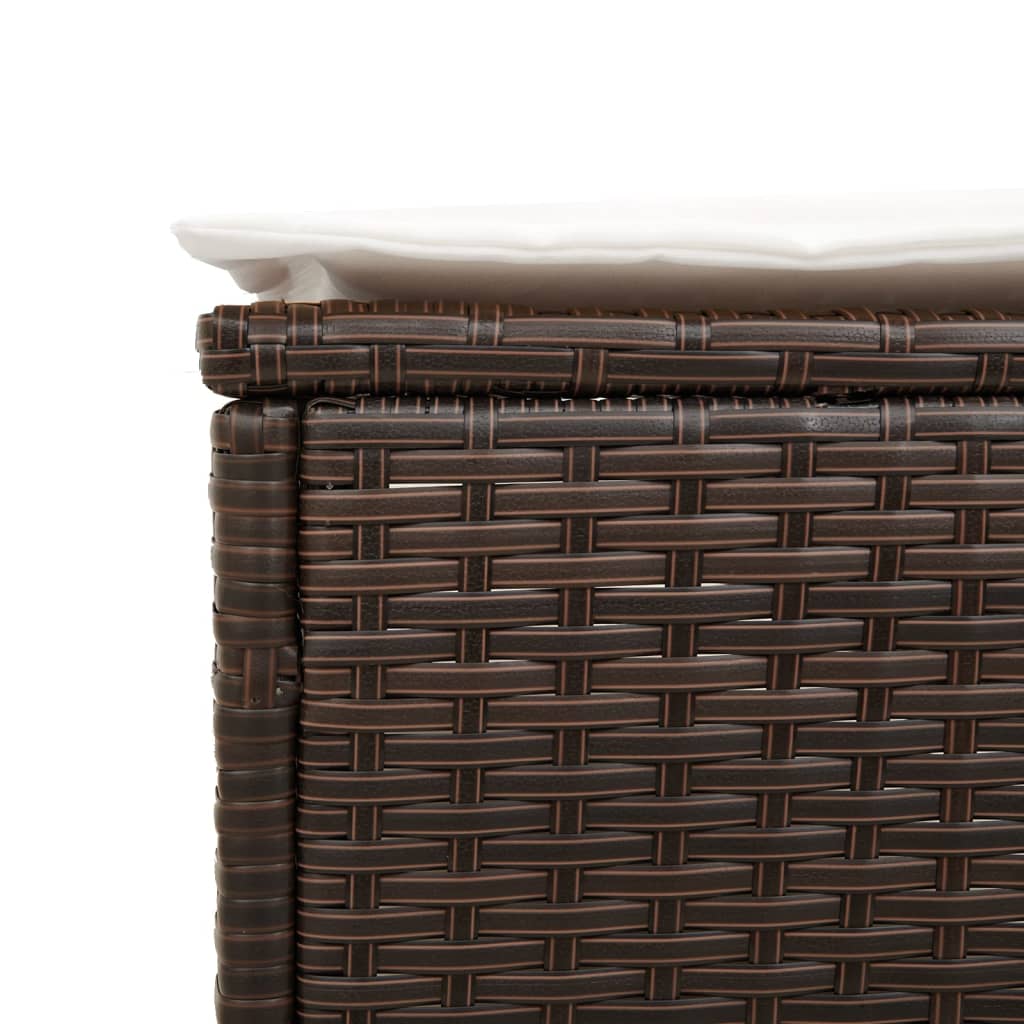 3-Tlg. Sonnenliegen-Set Mit Auflage Poly Rattan