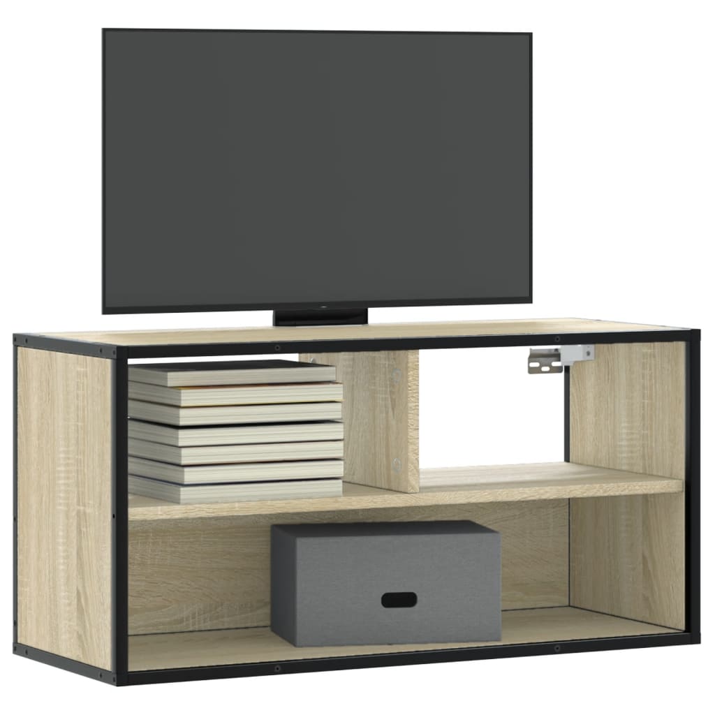 Tv-Schrank 80X31X39,5 Cm Holzwerkstoff Und Metall